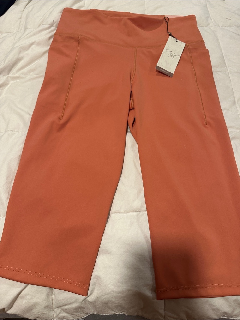 CALIA by Carrie Underwood Coral-Orange High-Rise Capri Leggings
